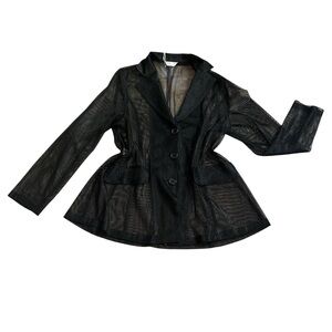Y2K sheer black blouse, large